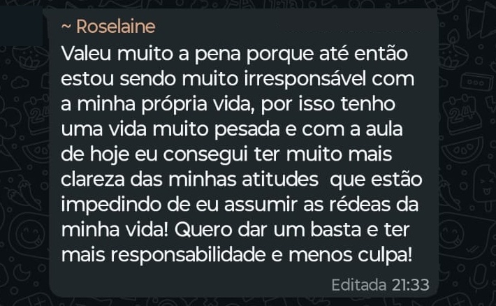 Depoimento de participante